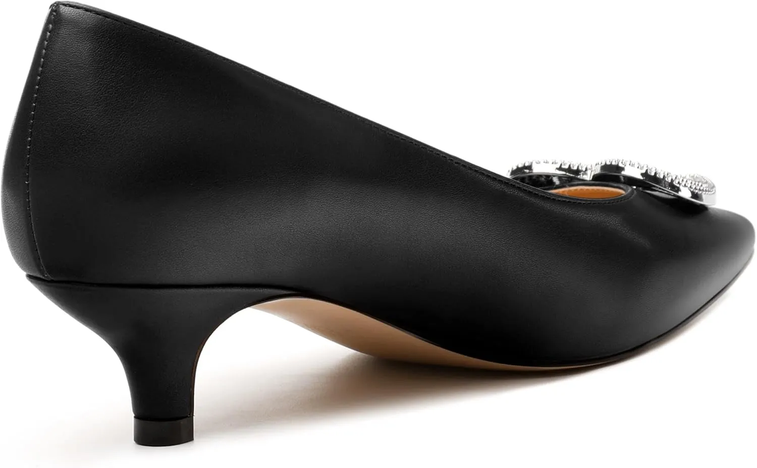 Women's Pumps Shoes Kitten Heels for Women Elegant Pumps Heart Shape Metal Pumps Heels