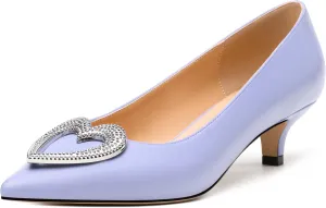 Women's Pumps Shoes Kitten Heels for Women Elegant Pumps Heart Shape Metal Pumps Heels