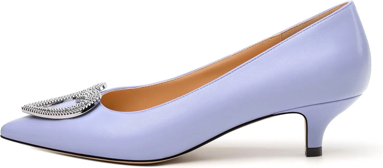 Women's Pumps Shoes Kitten Heels for Women Elegant Pumps Heart Shape Metal Pumps Heels