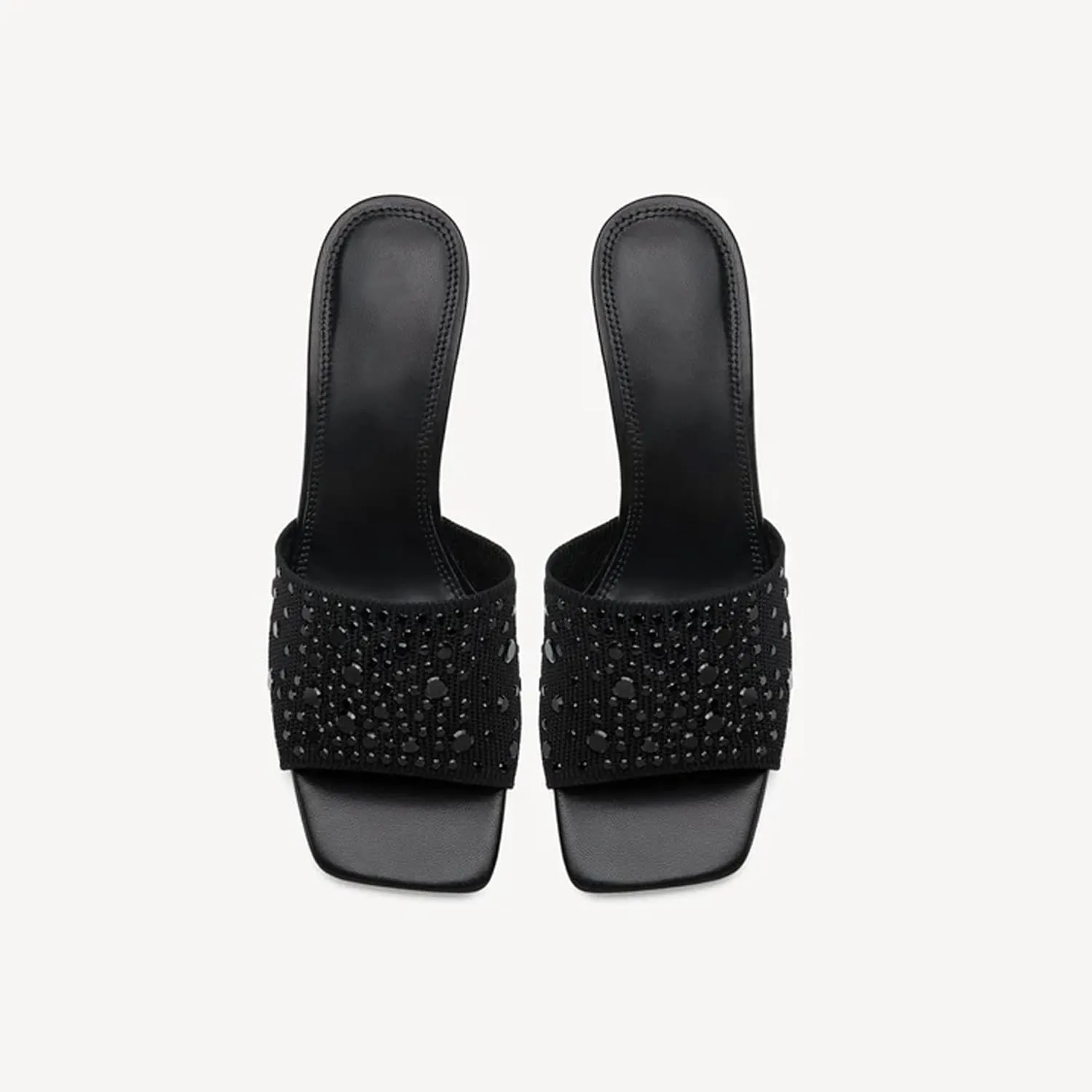 Women's Rhinestone Stiletto Sandals - Elegant Medium Heels with Open Toe for Parties & Daily Outfits