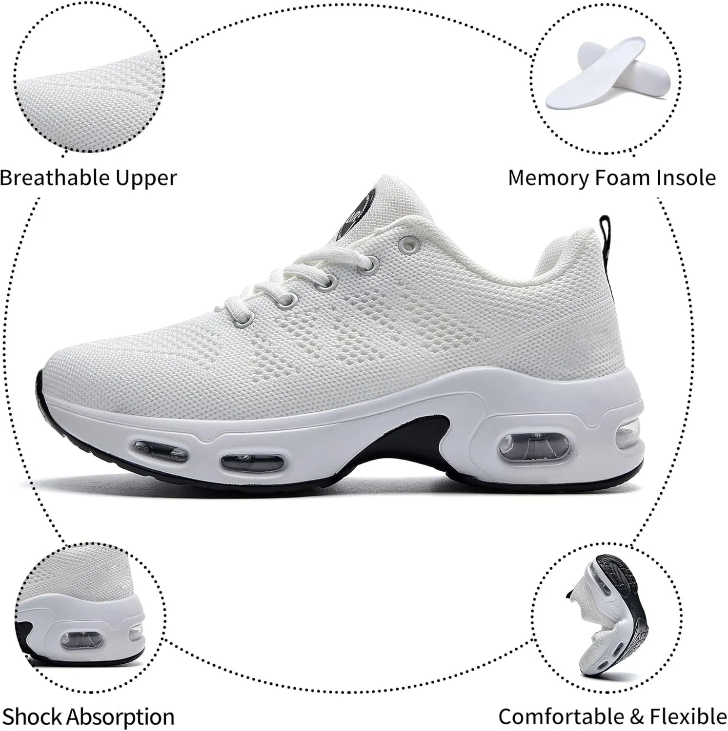 Womens Running Shoes Walking Tennis Gym Fashion Sneakers Athletic Casual Comfortable Breathable Jogging Shoe US Size 5.5-11
