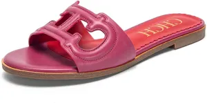 Women's Sandals Comfortable Open Toed Flat Slippers Beach Vacation Sandals Hollowed Out Design