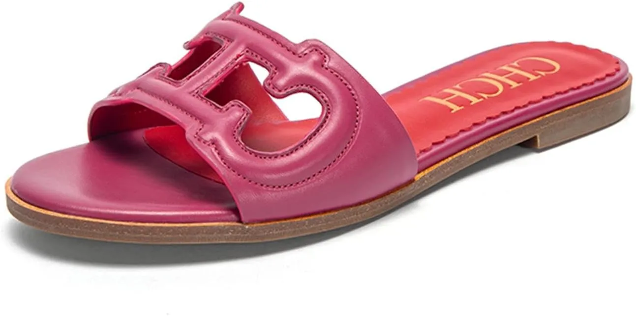 Women's Sandals Comfortable Open Toed Flat Slippers Beach Vacation Sandals Hollowed Out Design