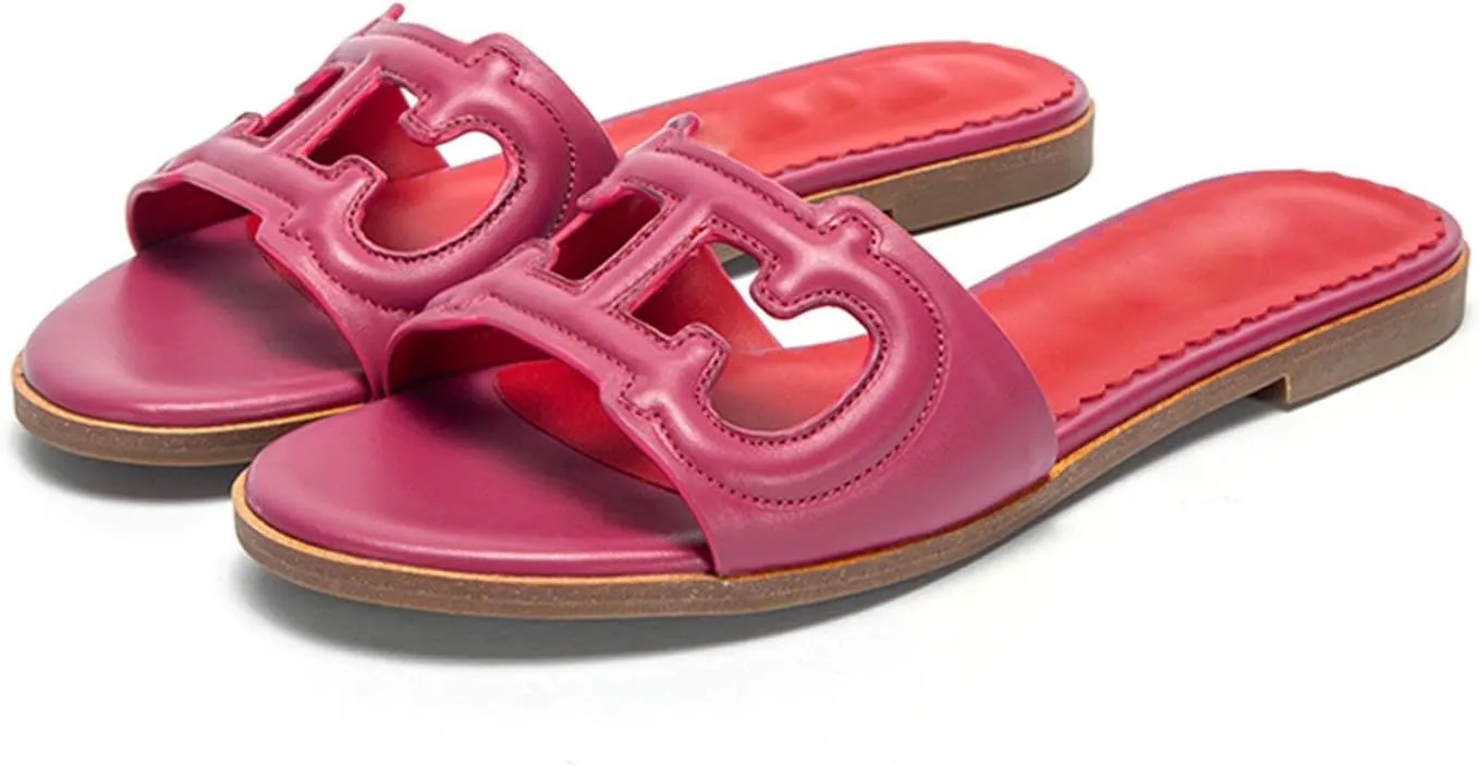 Women's Sandals Comfortable Open Toed Flat Slippers Beach Vacation Sandals Hollowed Out Design