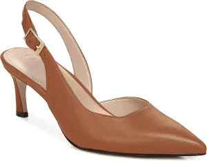 Womens Slingback Heels Low Kitten Pumps Pointed Toe Stiletto Elegant Office Dress Shoes