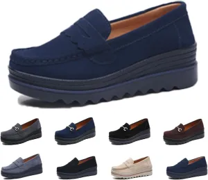 Womens Slip on Loafers Comfortable Thick Soft Platform Shoes Business Casual Walking Shoes