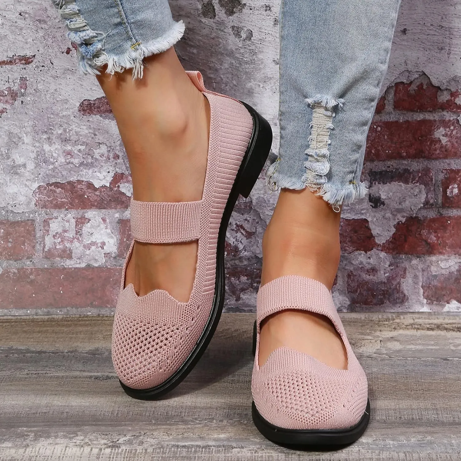 Women's Slip On Mesh Lightweight Flats Sneaker,Comfortable Breathable Non-Slip Soft Sole Walking Shoes Loafer Nurse Shoes