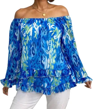 Women's Summer Off Shoulder Tops Ruffled Long Sleeve Boho Floral Print Blouse Shirts Blouses