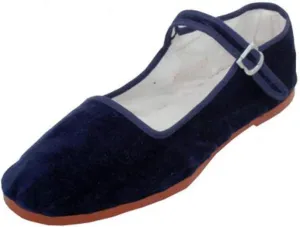 Women's Velvet Mary Jane Shoes Flat Ballet