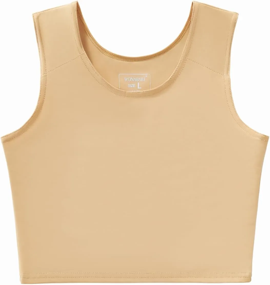 Wonababi Chest Binder for Transgender - Fullback Ultra Flat Compression Bra for FTM, Large Breasts