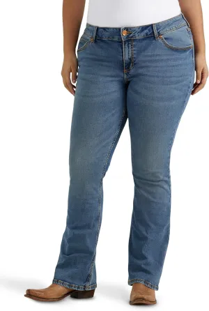 Wrangler Women's Retro Mae Plus Size Mid Rise Stretch Boot Cut Jean