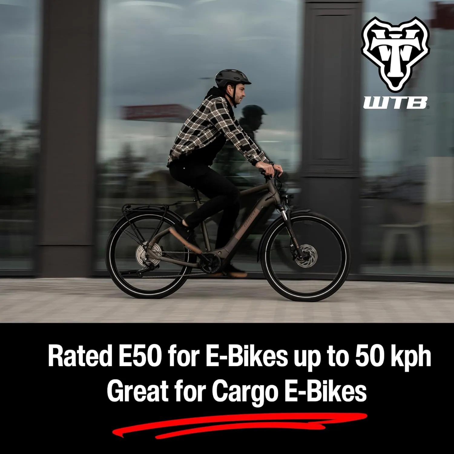 WTB Groov-E Urban Bike Tire, Wire Bead Tire, Available with or Without Flat Guard, Reflective Strip, for E-Bikes & Standard Bikes, Puncture Resistant, Water Channeling Grooves