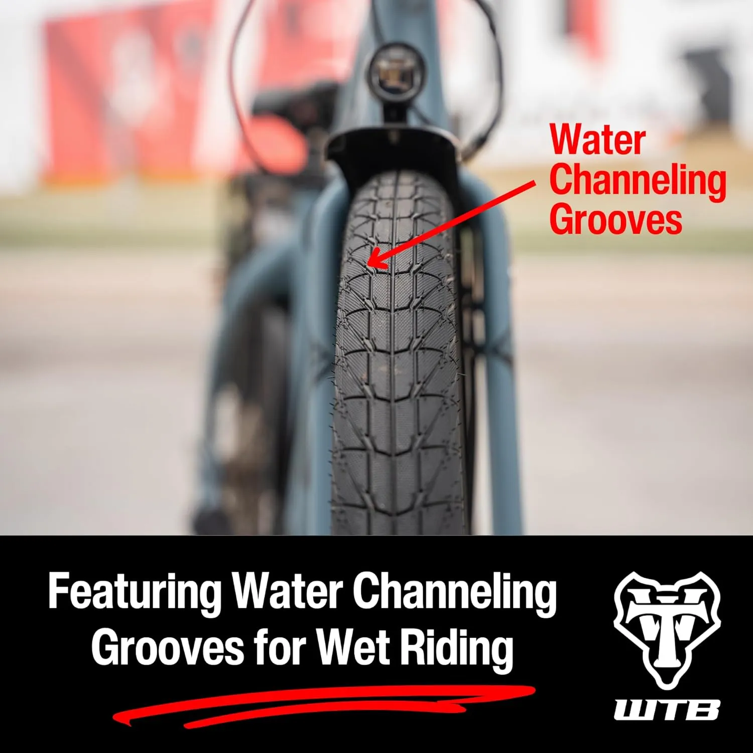 WTB Groov-E Urban Bike Tire, Wire Bead Tire, Available with or Without Flat Guard, Reflective Strip, for E-Bikes & Standard Bikes, Puncture Resistant, Water Channeling Grooves