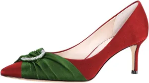 XYD Women Elegant Pointed Closed Toe Pumps Slip On High Heels Stiletto Patent Leather Slide Sandals Ladies Girls Wedding Prom Party Evening Office Dress Shoes