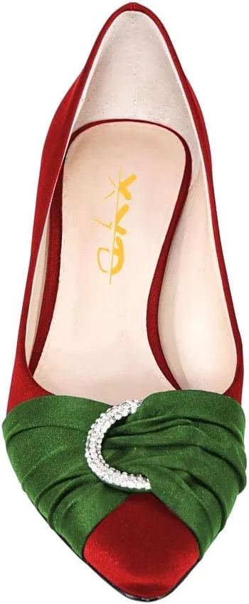 XYD Women Elegant Pointed Closed Toe Pumps Slip On High Heels Stiletto Patent Leather Slide Sandals Ladies Girls Wedding Prom Party Evening Office Dress Shoes