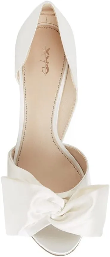 XYD Women Low Heel D'Orsay Pumps Peep Toe Slip On Dress Evening Sandals Shoes with Bowknot