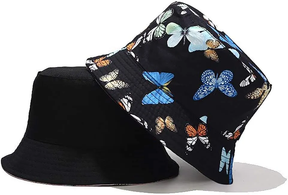 XYIYI Cute Bucket Hat Beach Fisherman Hats for Women, Reversible Double-Side-Wear