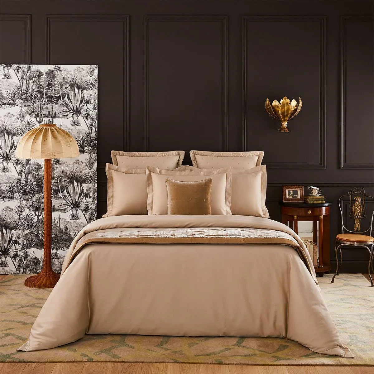 Yves Delorme Triomphe Dune Boudoir 12 x 17 in Sham - Extra Soft and Warm Luxury Sheets, 100% Natural Organic French Bed Linens - Breathable and Durable
