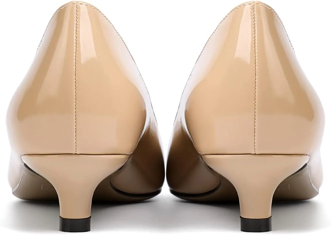 Zamikoo Women Pumps Kitten Heel Pointed Toe 1.5 Inches Stylish Instep Gold Strap Leather Patent Elegant Dress Shoes US Size 5- Size 13