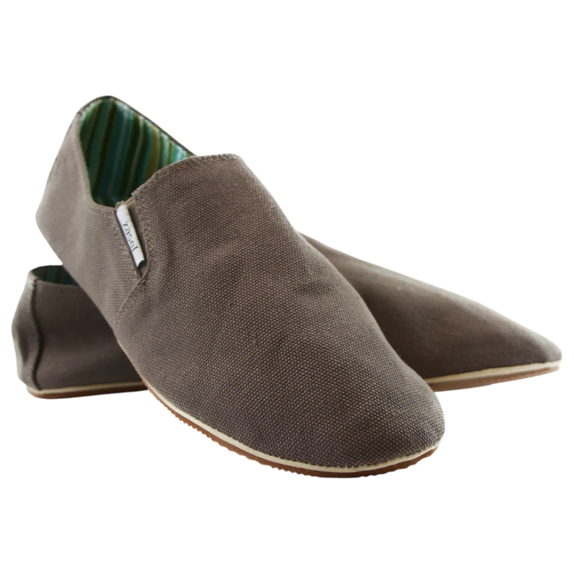 Zasel Mens Cotton Canvas Shoes - Light Brown