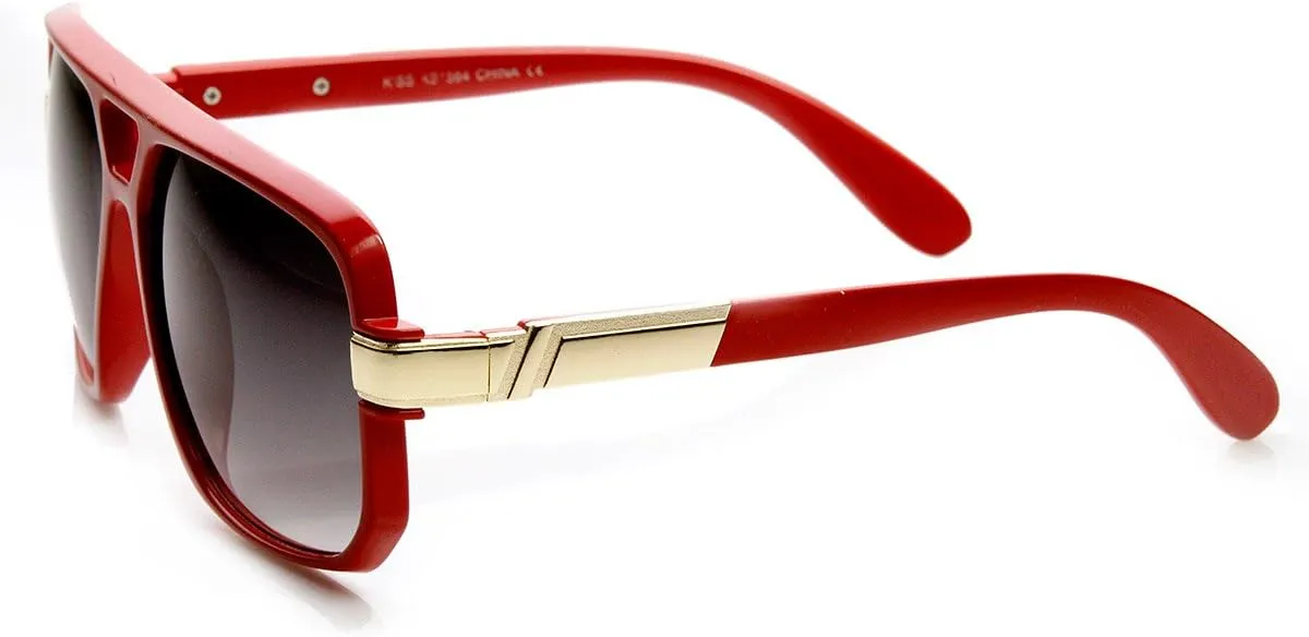 zeroUV - Classic Square Frame Plastic Flat Top Aviator Sunglasses