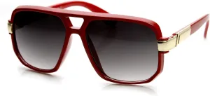 zeroUV - Classic Square Frame Plastic Flat Top Aviator Sunglasses