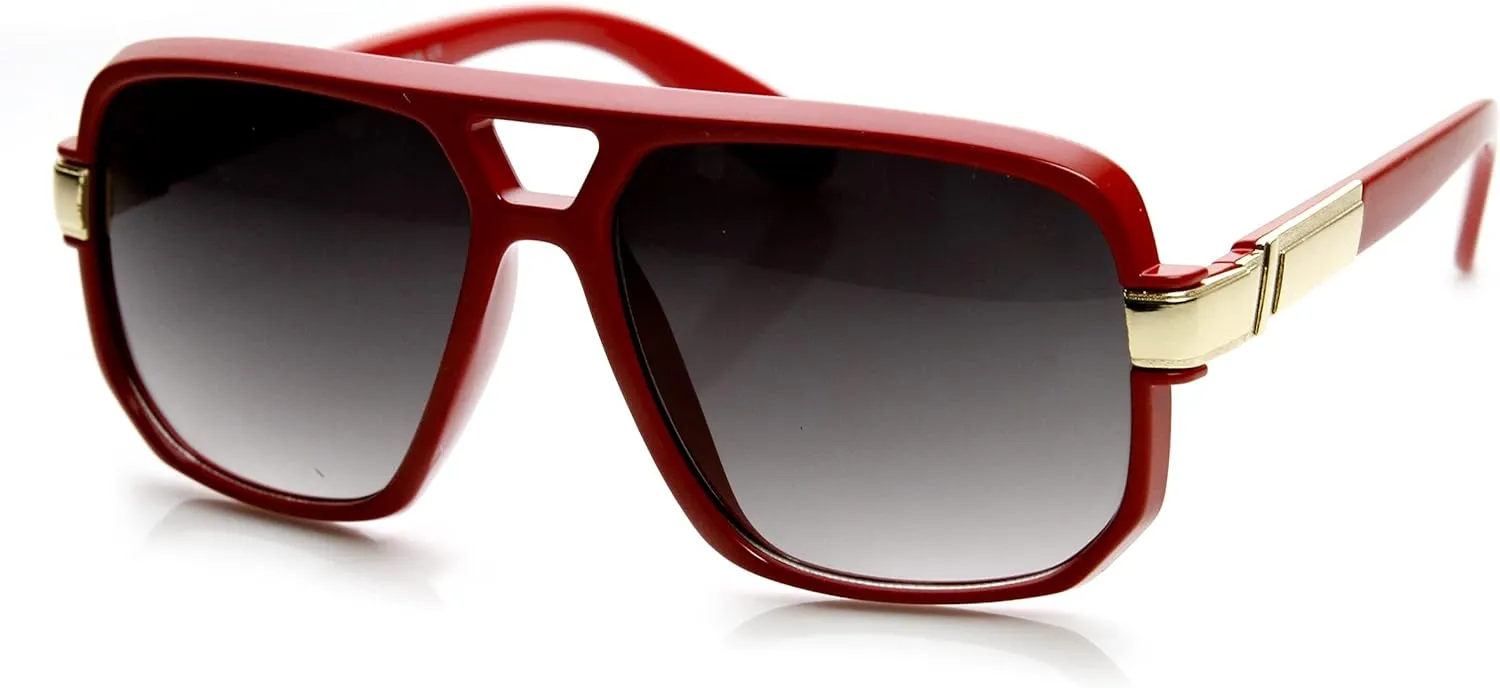 zeroUV - Classic Square Frame Plastic Flat Top Aviator Sunglasses