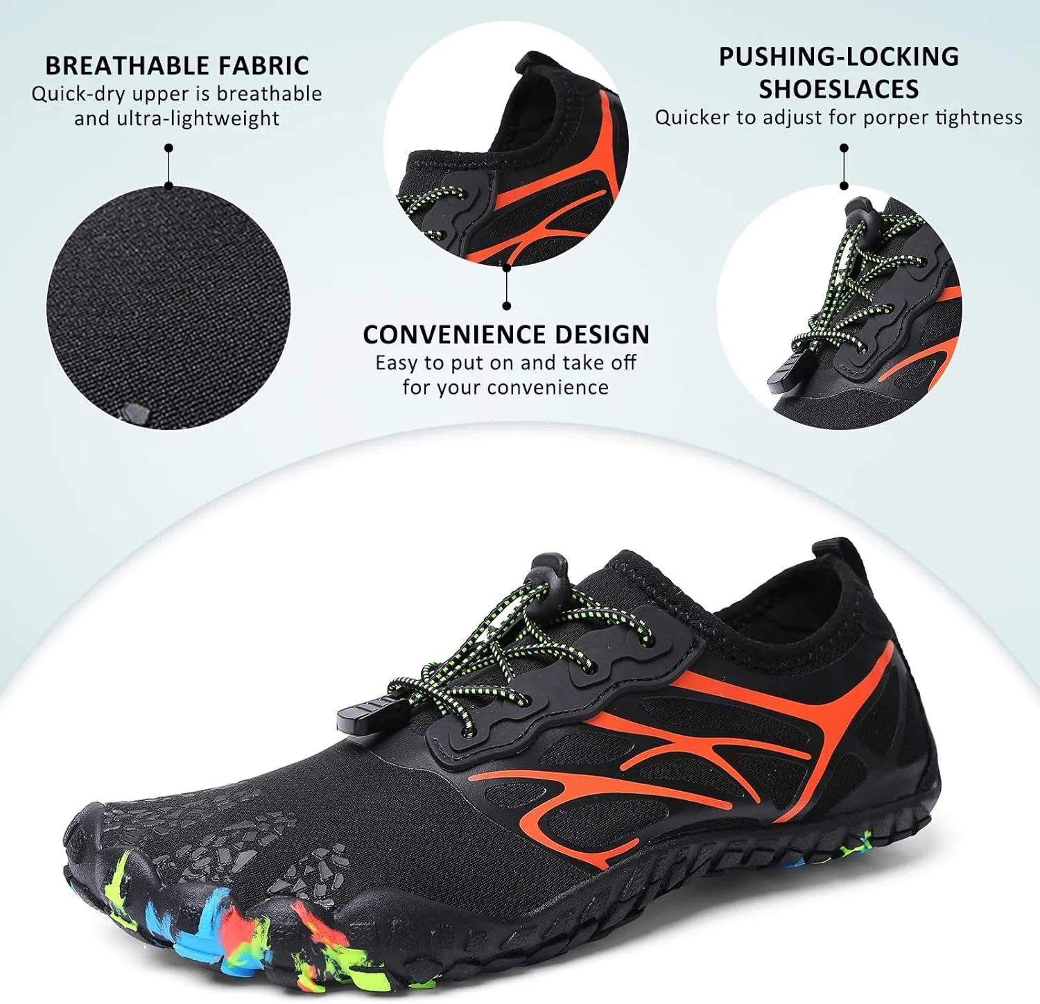 ziitop Water Shoes for Men Women Beach Barefoot Swim Rock Climbing Pool Shoes Socks, Anti-Slip Breathable Quick Dry Lightweight Slip-on, Outdoor Sport Hiking Walking Boating Fishing Diving Surfing