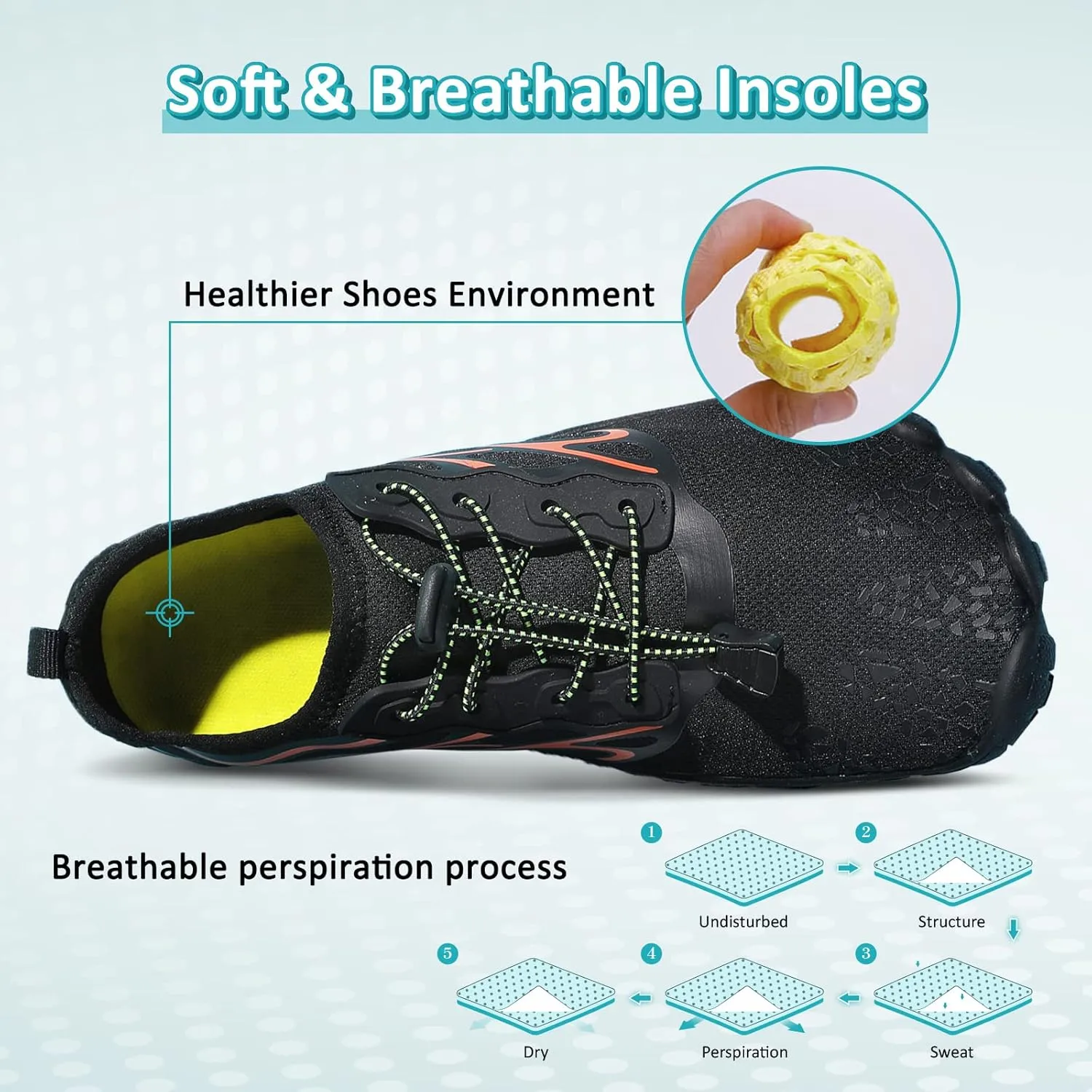 ziitop Water Shoes for Men Women Beach Barefoot Swim Rock Climbing Pool Shoes Socks, Anti-Slip Breathable Quick Dry Lightweight Slip-on, Outdoor Sport Hiking Walking Boating Fishing Diving Surfing