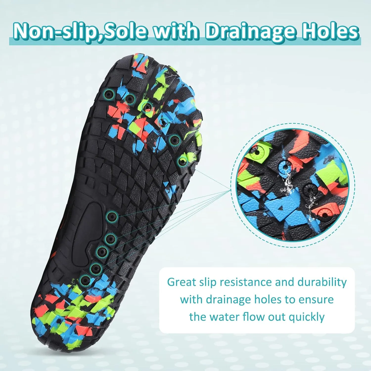 ziitop Water Shoes for Men Women Beach Barefoot Swim Rock Climbing Pool Shoes Socks, Anti-Slip Breathable Quick Dry Lightweight Slip-on, Outdoor Sport Hiking Walking Boating Fishing Diving Surfing