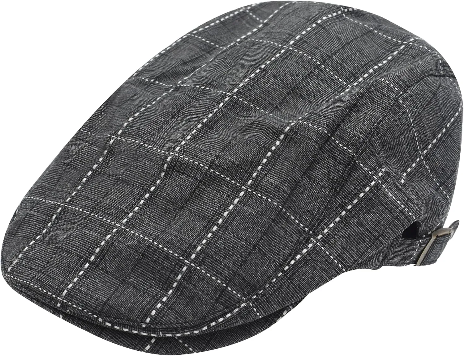 ZLYC Men Cotton Flat Cap Summer Scally Ivy Gatsby Newsboy Beret Driver Cabbie Hunting Hat
