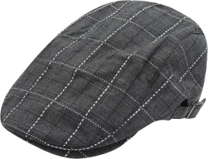 ZLYC Men Cotton Flat Cap Summer Scally Ivy Gatsby Newsboy Beret Driver Cabbie Hunting Hat