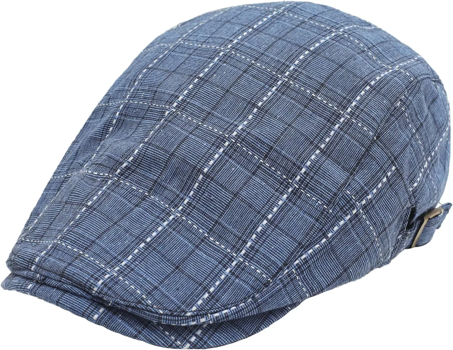 ZLYC Men Cotton Flat Cap Summer Scally Ivy Gatsby Newsboy Beret Driver Cabbie Hunting Hat