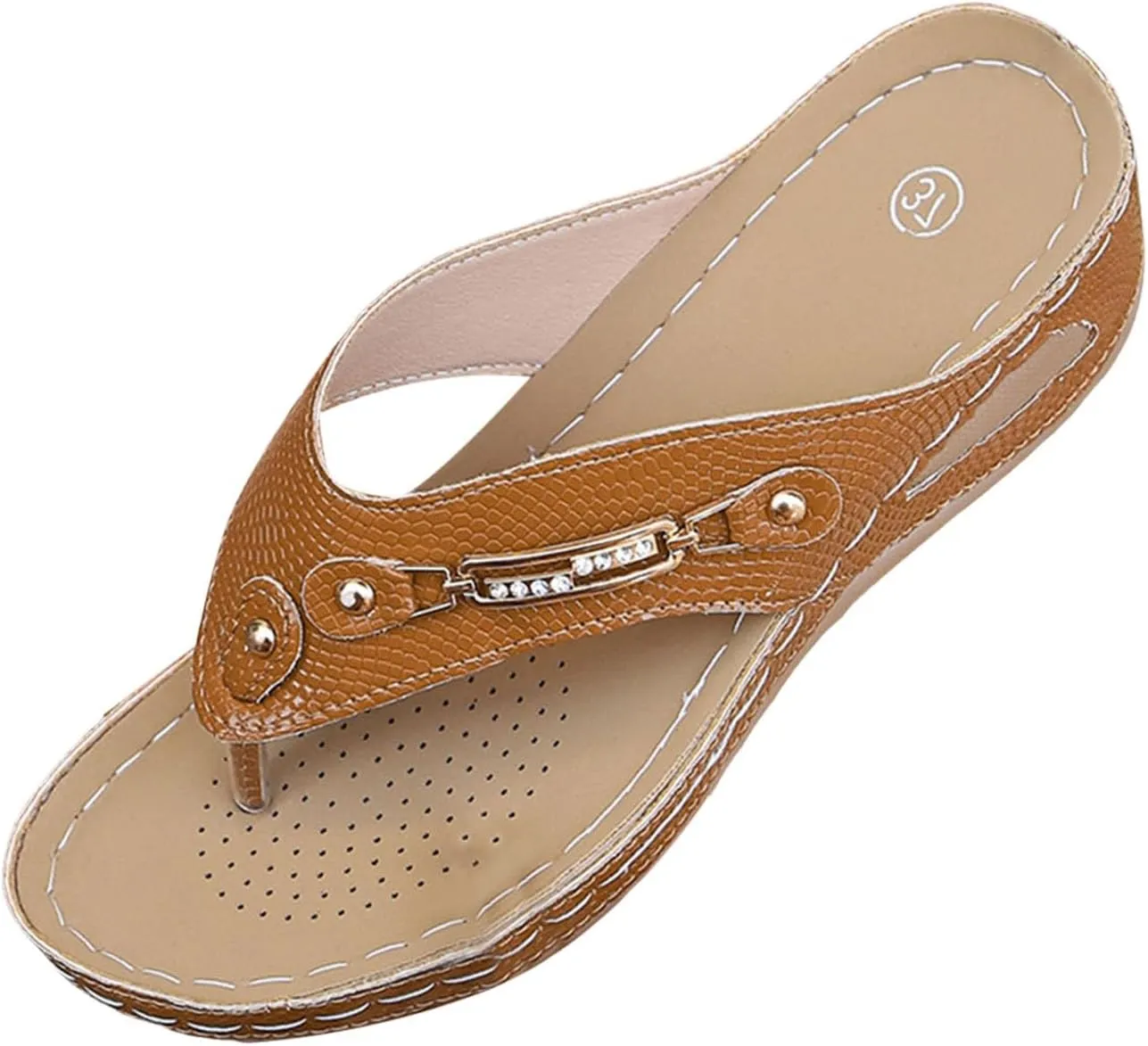 ZSpzx Women Wedge Sandals 2025,Fashion Arch Support Clip Toe Walking Footwear Summer Comfortable Beach Vacation Slippers Breathable Indoor/Outdoor Slip-On Slides Soft Cushion Orthopedic Casual Shoe